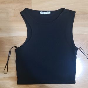 Zara cropped black tank
